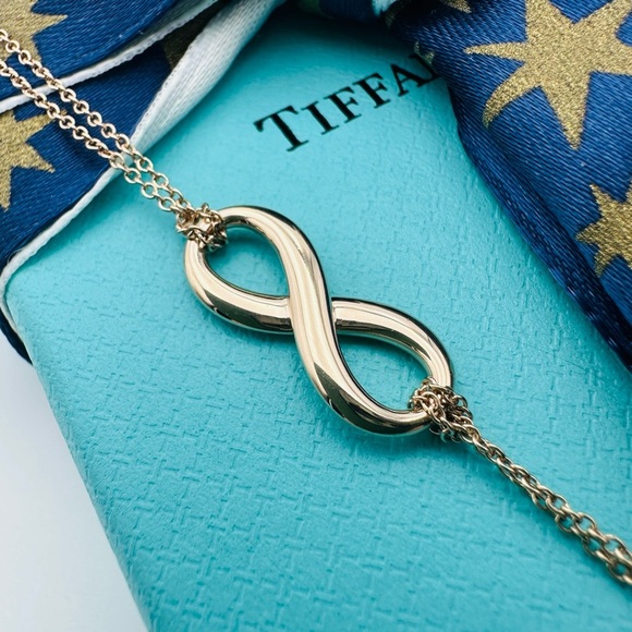 RARE Tiffany & Co. Rubedo Gold Mix Infinity Bracelet 6” with Packaging - Picture 1 of 12